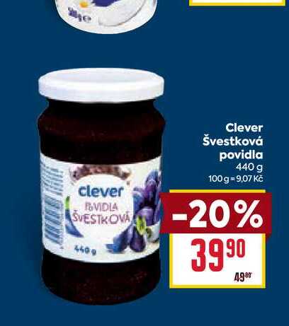Clever Švestková povidla 440 g 