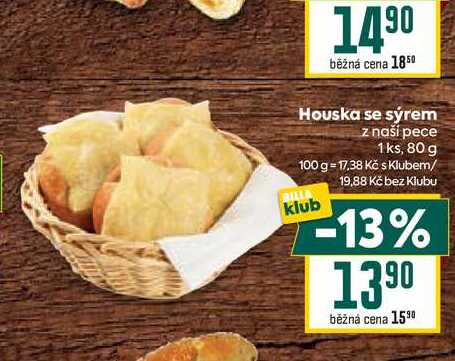 Houska se sýrem z naší pece 1ks, 80 g 