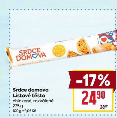 Srdce domova Listové těsto chlazené, rozválené 275 g 