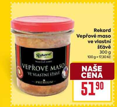 Rekord Vepřové maso ve vlastní šťávě 300 g 