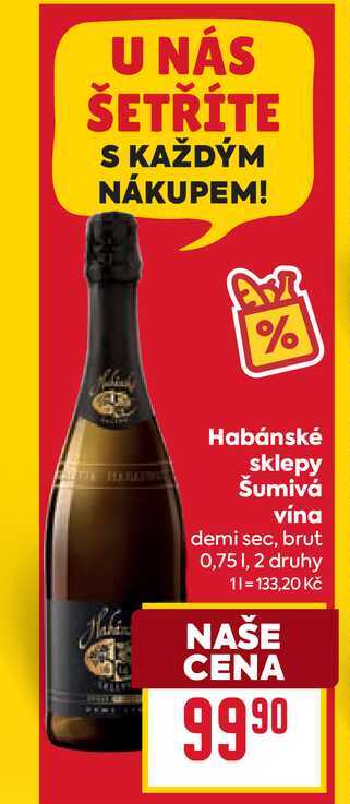 Habánské sklepy Šumivá vína demi sec, brut 0,75l