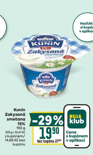 Kunín Zakysaná smetana 15% 190 g