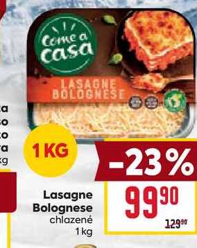 Lasagne Bolognese chlazené 1 kg 