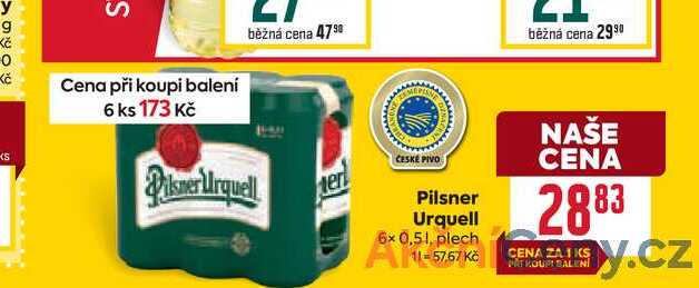 Pilsner Urquell 6x0,51, plech