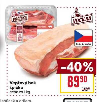 Vepřový bok špička cena za 1 kg