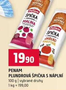 PENAM PLUNDROVÁ ŠPIČKA S NÁPLNÍ 100 g vybrané druhy