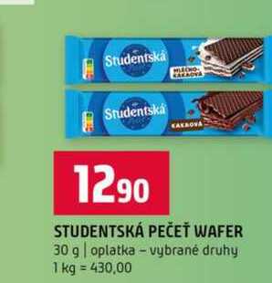 STUDENTSKÁ PEČEŤ WAFER 30 g oplatka vybrané druhy