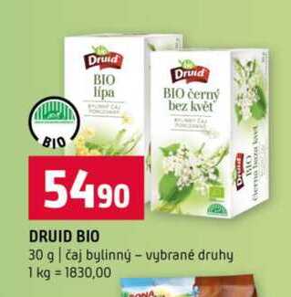 DRUID BIO 30 g čaj bylinný vybrané druhy 