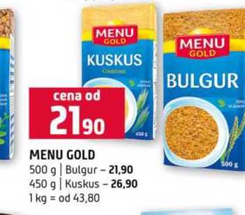 MENU GOLD 500 g Bulgur 450 g Kuskus 