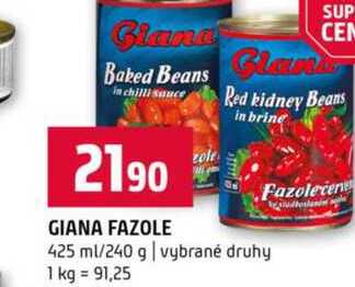 GIANA FAZOLE 425 ml/240 g vybrané druhy 