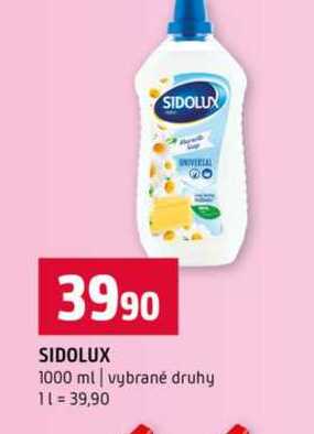 SIDOLUX 1000 ml vybrané druhy