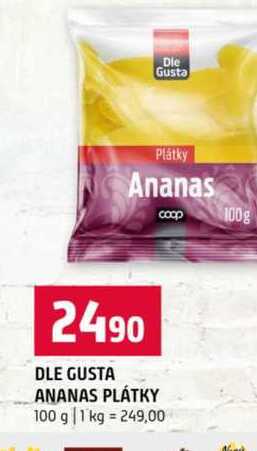 DLE GUSTA ANANAS PLÁTKY 100 g 