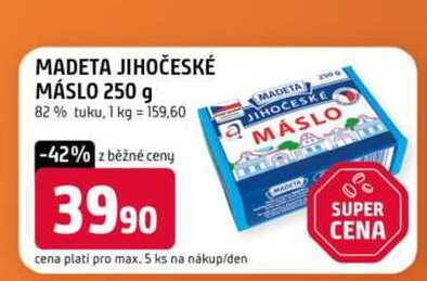 MADETA JIHOČESKÉ MÁSLO 250 g 82% tuku