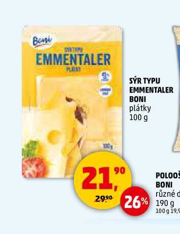 SÝR TYPU EMMENTALER BONI, 100 g