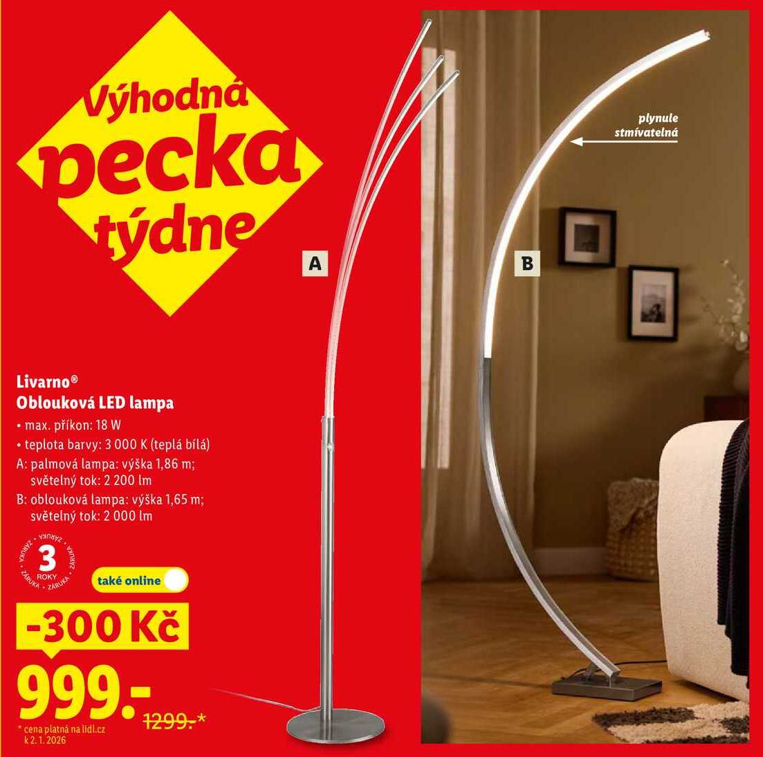 Livarno Oblouková LED lampa 