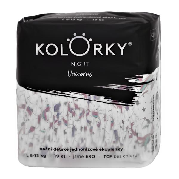 Kolorky Night EKO plenky na noc - Jednorožci - vel. L (8-13 kg)