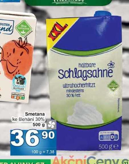 Smetana ke šleháni 30% 500 g