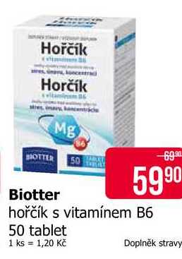 Biotter hořčík s vitamínem B6 50 tablet 