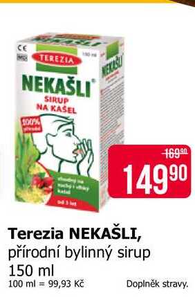 Terezia NEKAŠLI, přírodní bylinný sirup 150 ml 