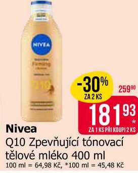 Nivea Q10 Zpevňující tónovací tělové mléko 400 ml 