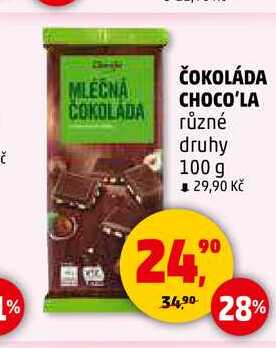 ČOKOLÁDA CHOCO'LA, 100 g 
