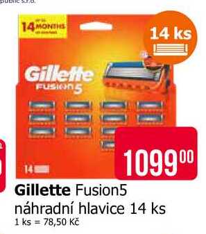 Gillette Fusion5 náhradní hlavice 14 ks 
