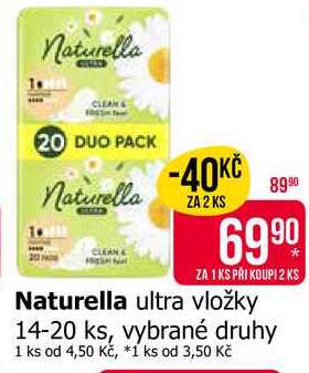 Naturella ultra vložky 14-20 ks, vybrané druhy 