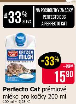 Perfecto Cat prémiové mléko pro kočky 200 ml