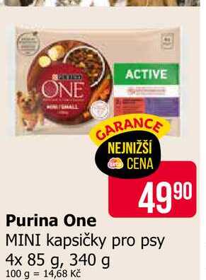 Purina One kapsičky pro psy 4x 85 g, 340 g