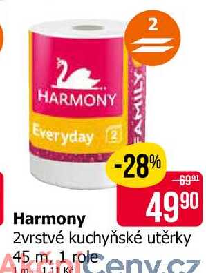 Harmony 2vrstvé kuchyňské utěrky 45 ml