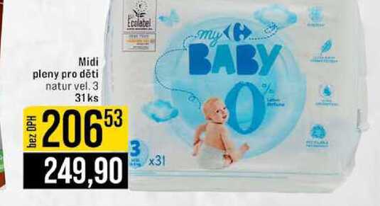 Midi pleny pro děti natur vel. 3 31 ks