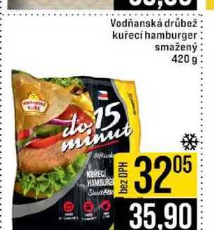 Vodňanská drůbež kuřecí hamburger smažený 420g
