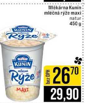 Mlékárna Kunín mléčná rýže maxi natur 450 g 