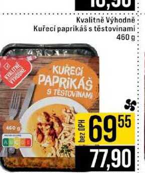 Kvalitně Výhodně Kuřecí paprikáš s těstovinami 460 g 
