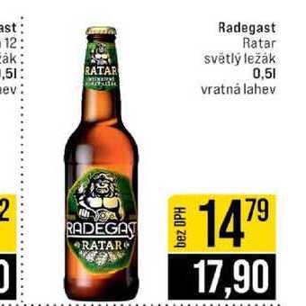 Radegast Ratar světlý ležák 0,5l