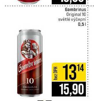 Gambrinus Original 10 světlé výčepni 0,5l