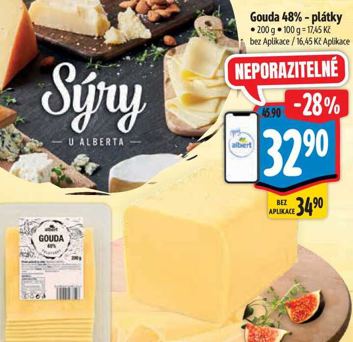  Gouda 48% - plátky 200 g 