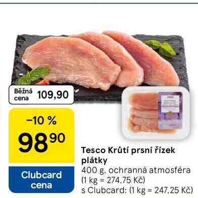 Tesco Krůtí prsní řízek plátky, 400 g 