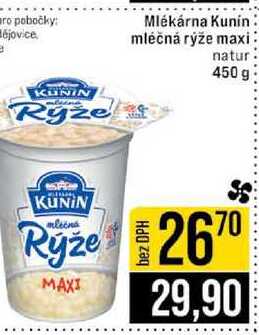 Mlékárna Kunín mléčná rýže maxi natur 450 g