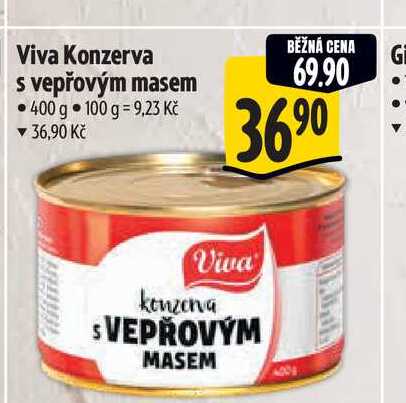 Viva Konzerva s vepřovým masem 400 g 