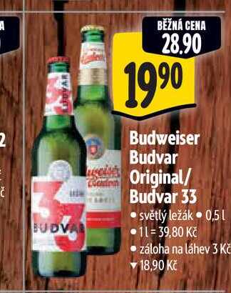 Budweiser Budvar Original/ Budvar 33 0,5 l