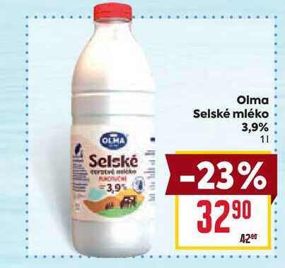 Olma Selské mléko 3,9% 1l