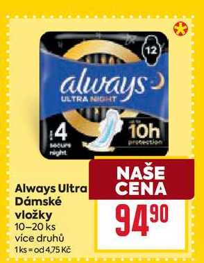 Always Ultra Dámské vložky 10-20 ks