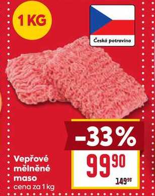 Vepřové mělněné maso cena za 1 kg