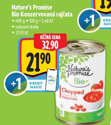 Nature's Promise Bio Konzervovaná rajčata 400 g  