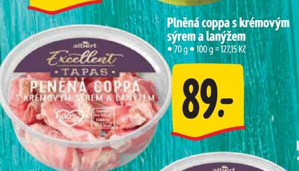  Plněná coppa s krémovým sýrem a lanýžem 70 g  