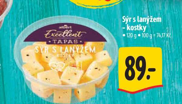   Sýr s lanýžem - kostky 120 g 