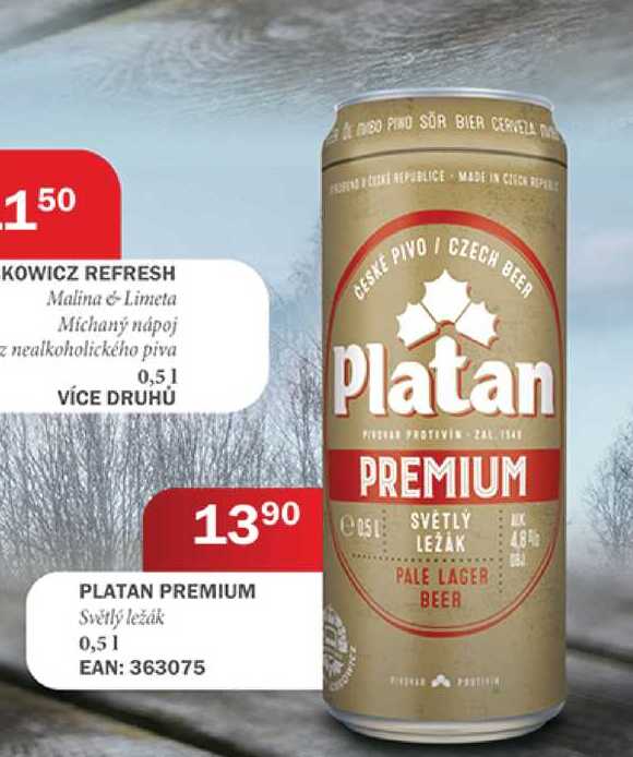 PLATAN PREMIUM Světlý ležák 0,51