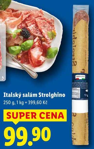 Italský salám Strolghino, 250 g