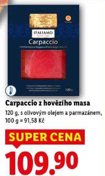 Carpaccio z hovězího masa, 120 g